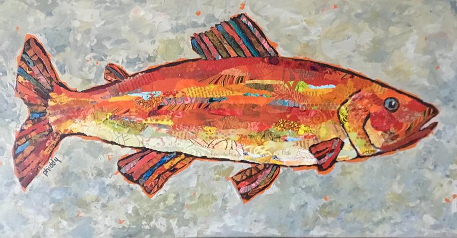 Trudy the Trout Painting by Phiddy Webb