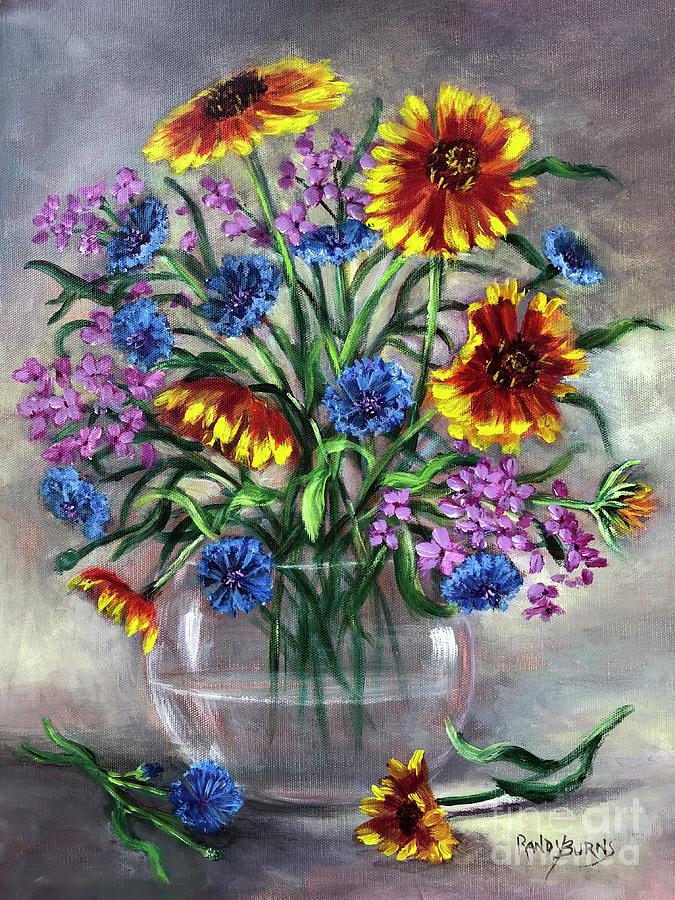 Flower Painting - True Blue by Rand Burns