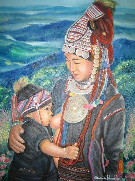 True Love from Mother Painting by Wanvisa Klawklean