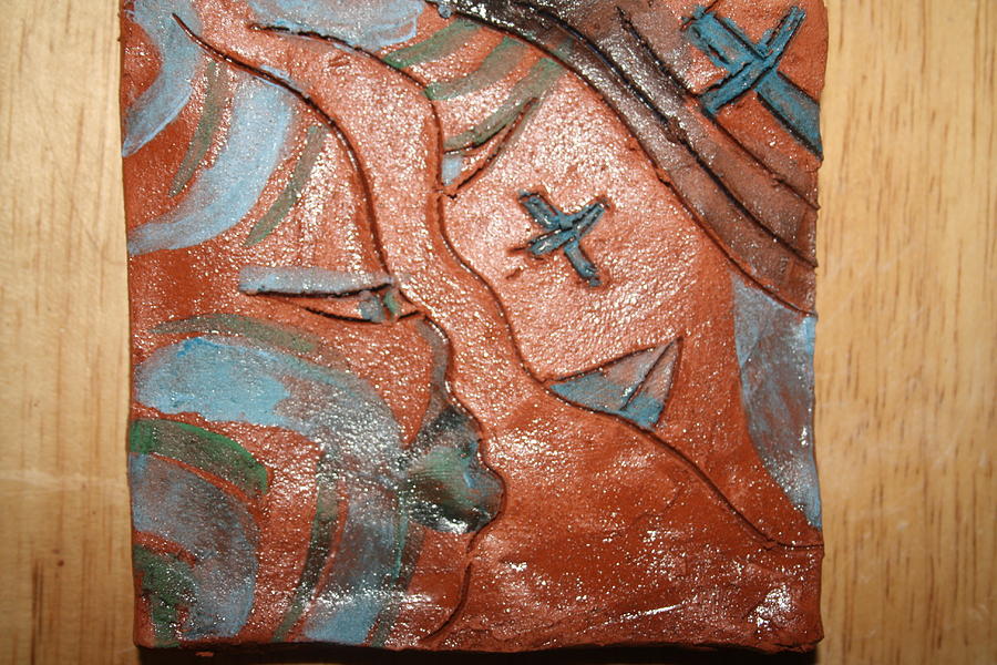 True Shepherd 27 - Tile Ceramic Art by Gloria Ssali