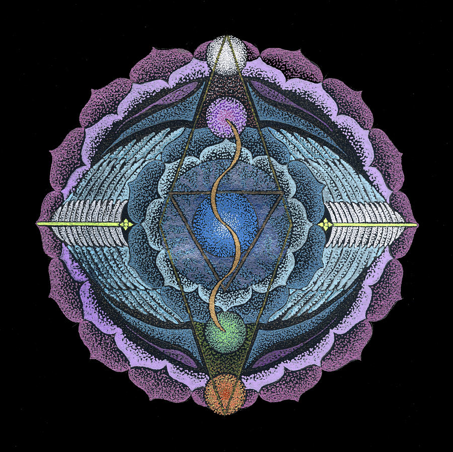 Healing Mandala Painting - True Voice - fine art prints by Keiko Katsuta