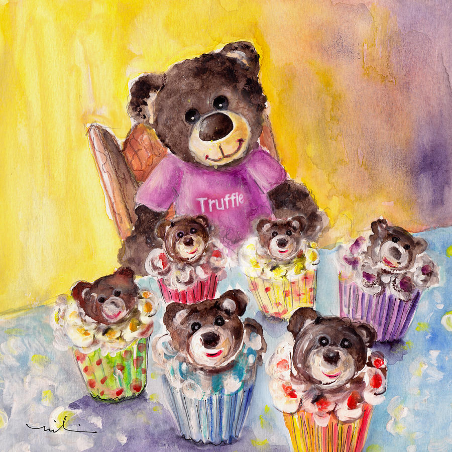Truffle McFurry And The Bear Cupcakes Painting by Miki De Goodaboom