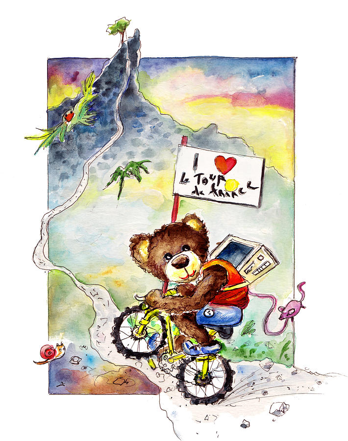 Truffle McFurry At The Tour De France Painting by Miki De Goodaboom