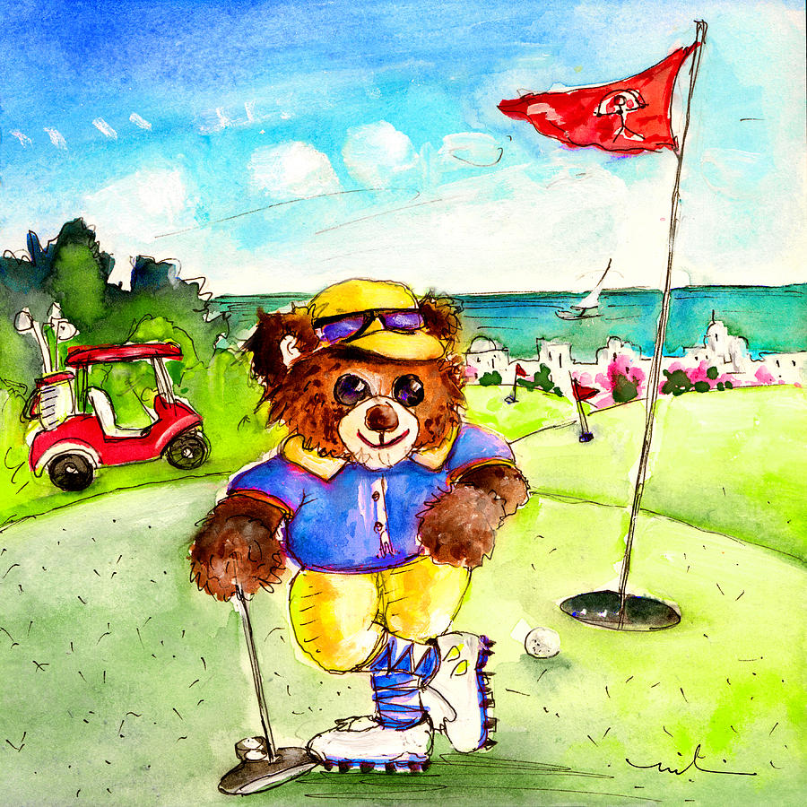 Truffle McFurry On The Golf Course In Mojacar Painting by Miki De Goodaboom
