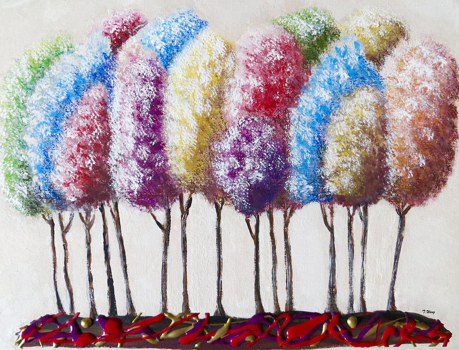 Truffula Forest Painting by Teresa Wing