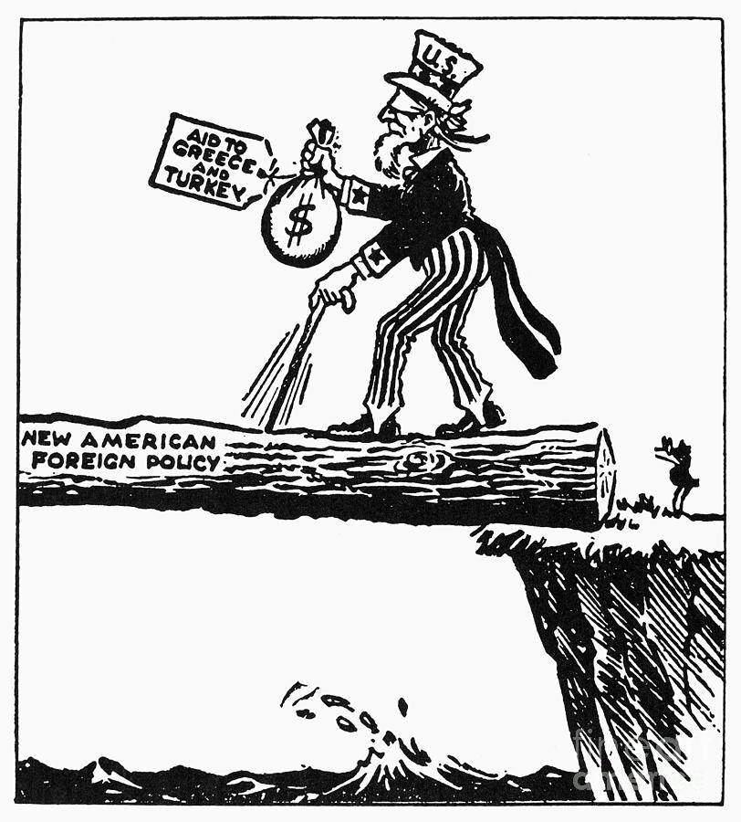 Truman Doctrine Cartoon Drawing by Granger