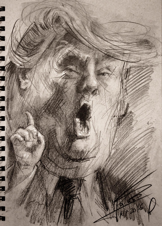 Donald Trump Painting - Trump a Dengerous A-Hole by Ylli Haruni