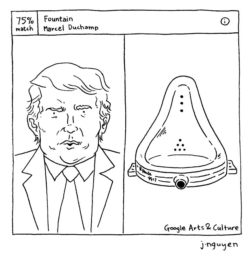 Trump Fountain Drawing by Jeremy Nguyen