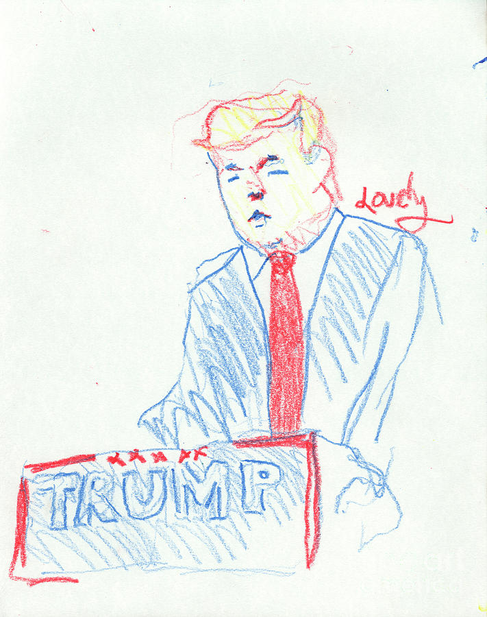 Trump Jan 6 2016 Drawing by Candace Lovely