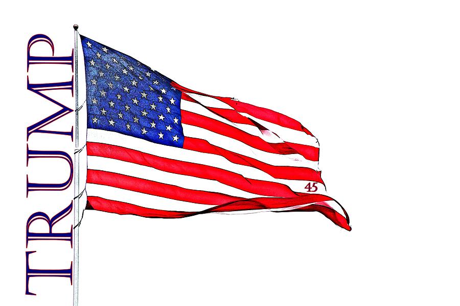 Flag Digital Art - Trump by Melinda Dominico