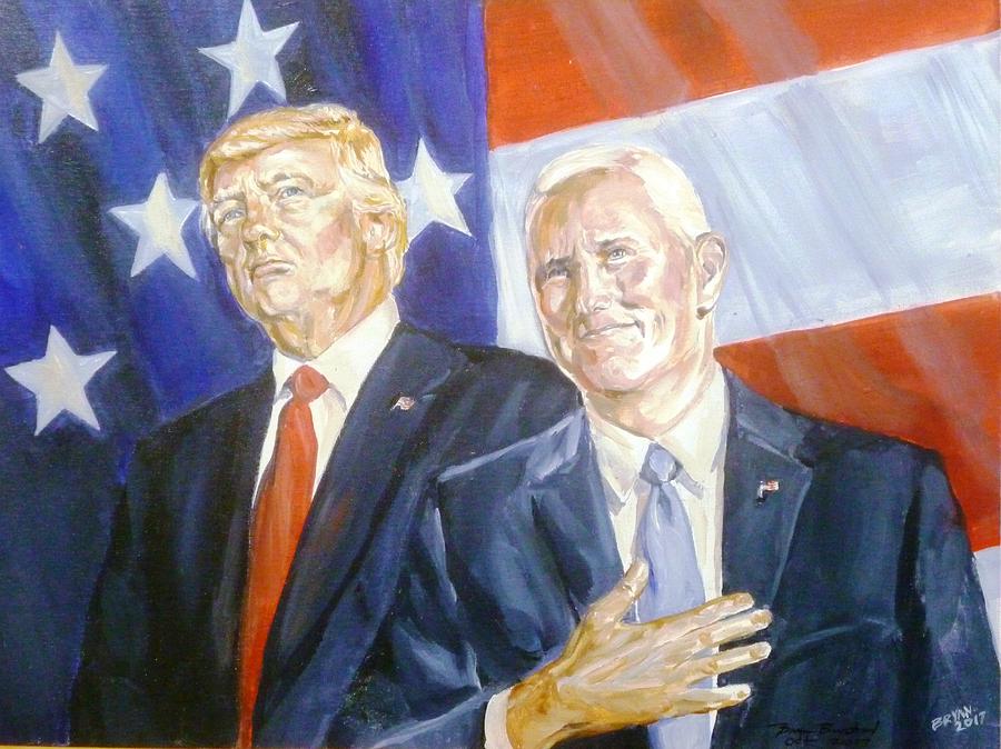 Trump Pence 2016 Painting by Bryan Bustard