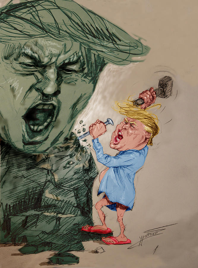 Donald Trump Painting - Trump Shaping the Future  by Ylli Haruni