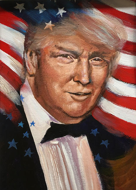 Trump Stars And Stripes Painting by Robert Korhonen