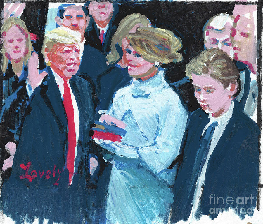 Trump Sworn In as 45th Potus Painting by Candace Lovely