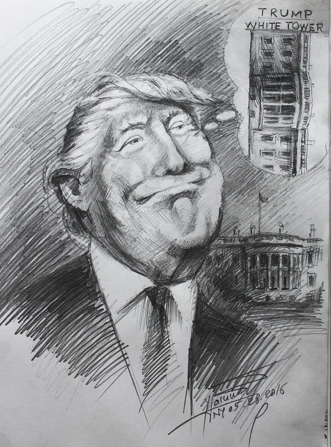 Trump White Tower  Drawing by Ylli Haruni