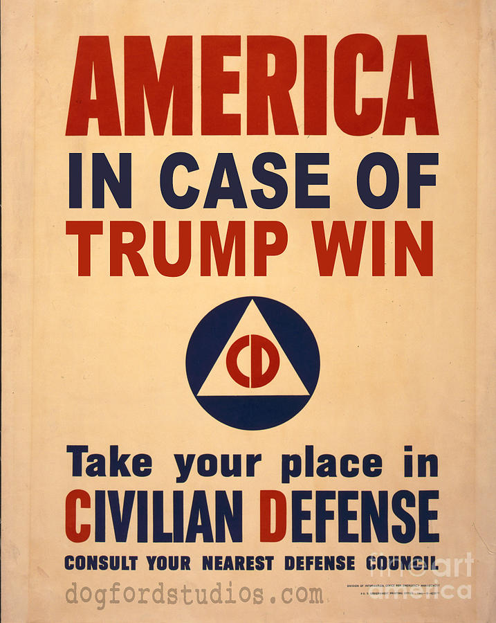 Vintage Photograph - Trump Win Warning by Edward Fielding