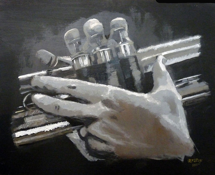 Trumpet Hands Painting by Richard Le Page