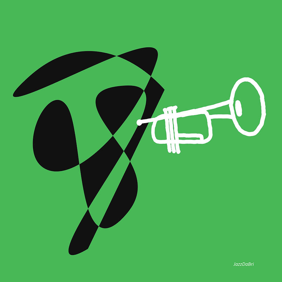 Trumpet in Green Digital Art by David Bridburg
