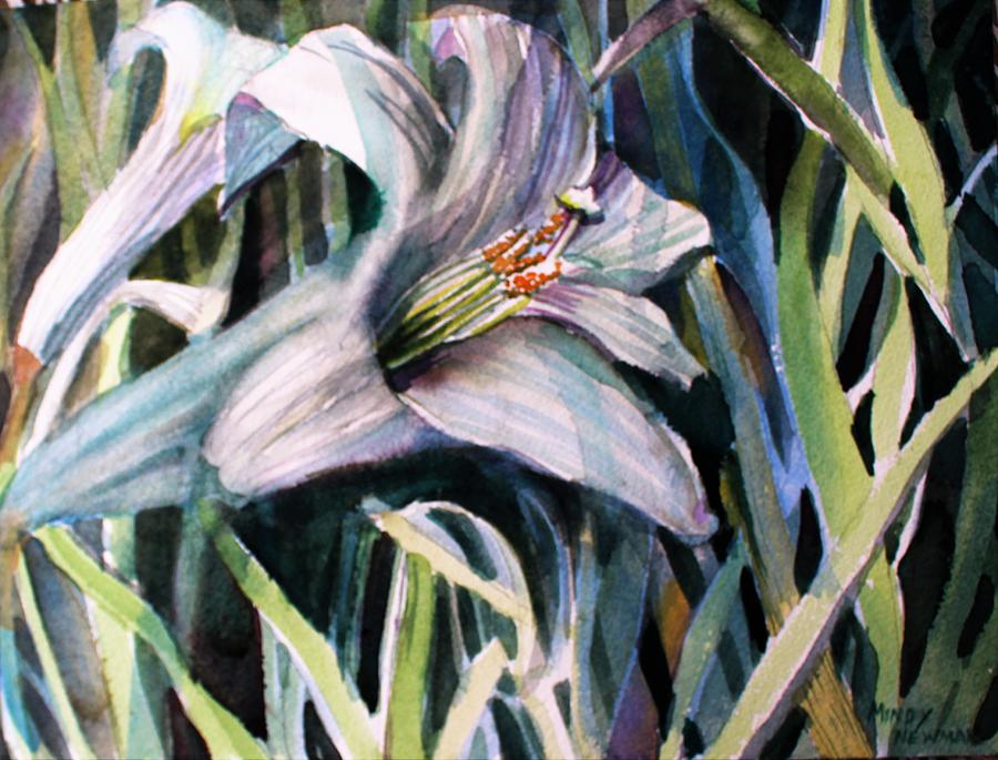 Trumpet Lily Painting by Mindy Newman