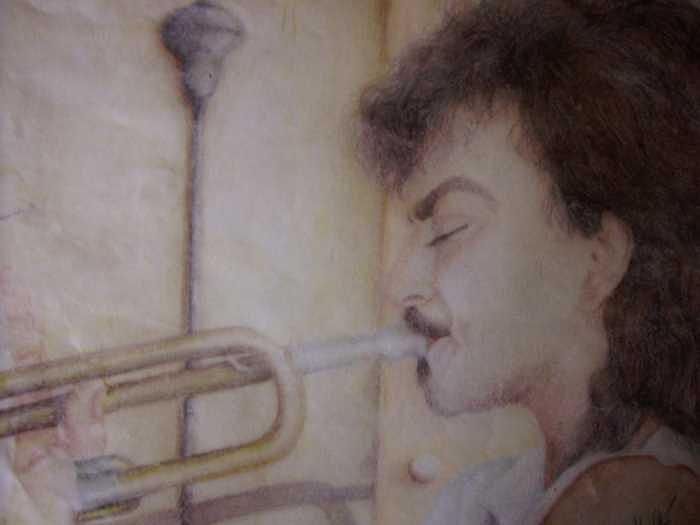 John Fumo Drawing - Trumpet Man by Janet Gioffre Harrington John Fumo Drawing - Trumpet Man by Janet Gioffre Harrington