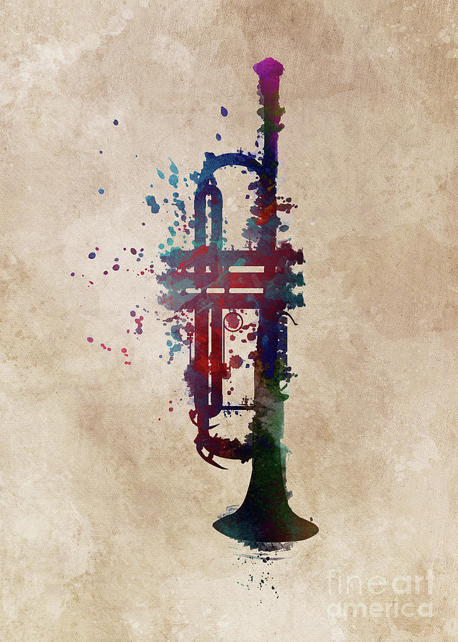 Trumpet Music Art Digital Art by Justyna Jaszke JBJart