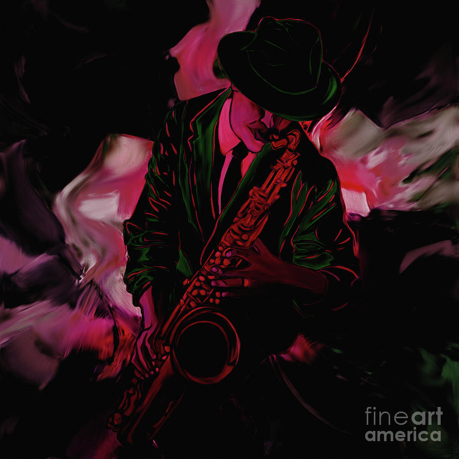 Trumpet Player 45t Painting by Gull G