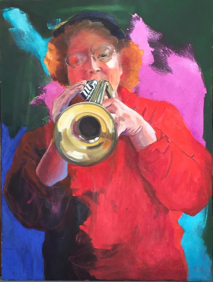 Trumpet Player Painting by Carolyn Kibbe Fine Art America
