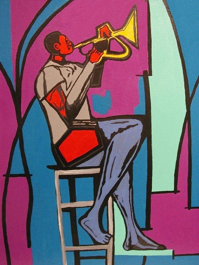 Trumpet Player II Painting by Angelo Thomas