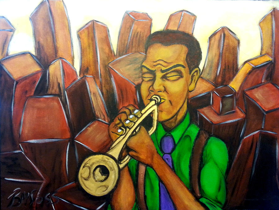 City Painting - Trumpet Soul by Brian Doss