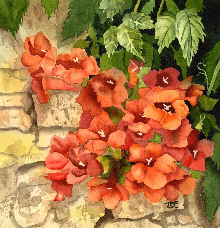 Trumpet Vines Painting by Tammy Crawford