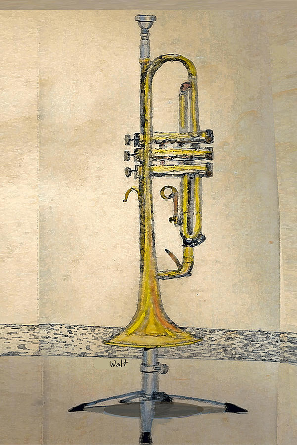 Trumpet Digital Art by Walter Chamberlain
