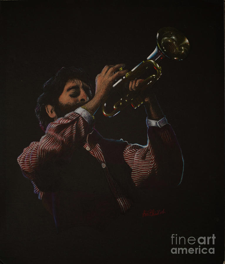 Trumpeteer  SOLD prints available Painting by Lisa Bliss Rush