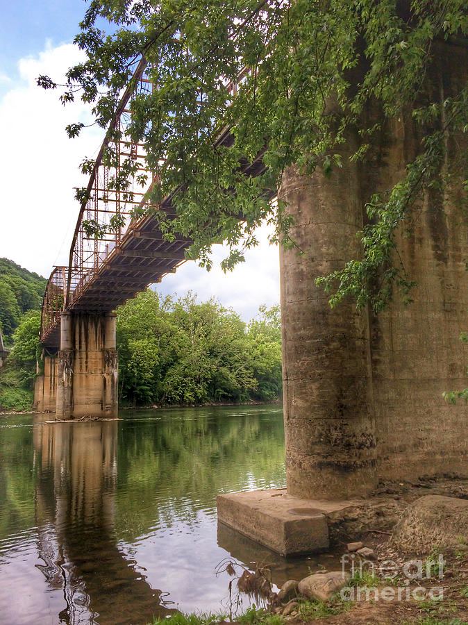 Truss Bridge Along New River - Pembroke Virginia Photograph by Kerri Farley