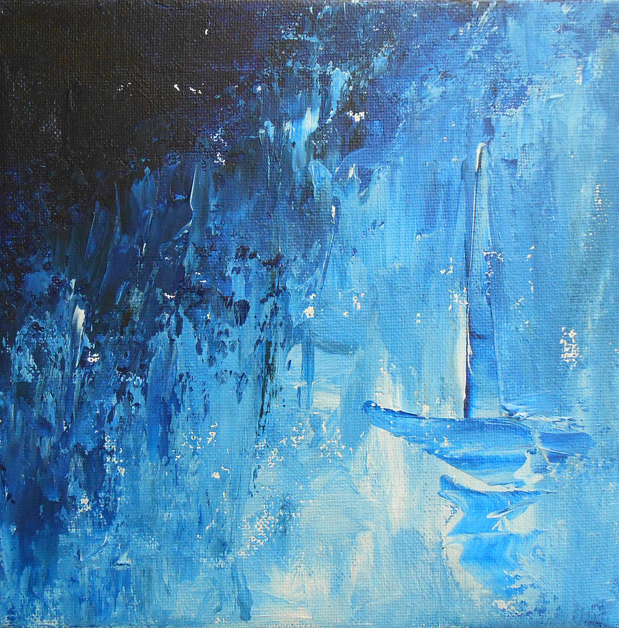 Trust - Blue Heart Painting by Jane See