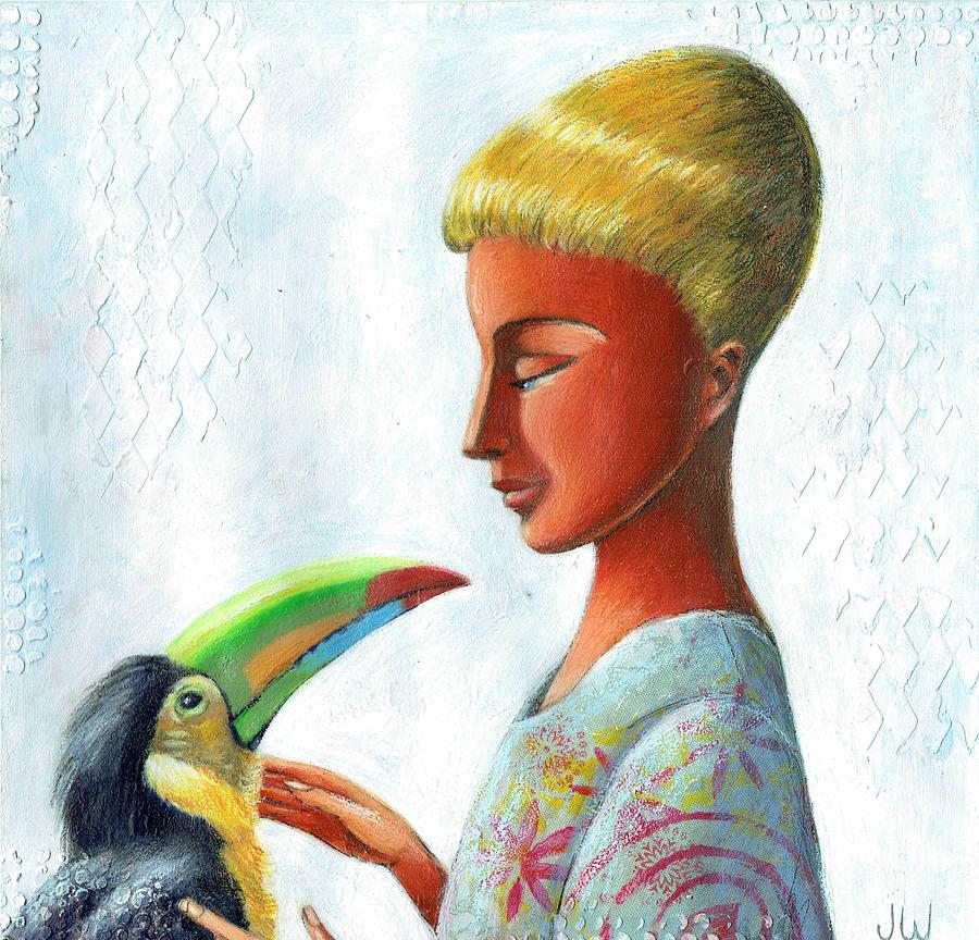 Trusting toucan Painting by June Walker