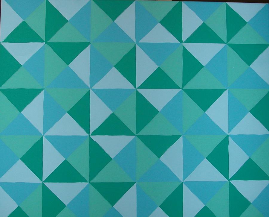 Triangles Painting - Trying Any Angle by Gay Dallek Triangles Painting - Trying Any Angle by Gay Dallek