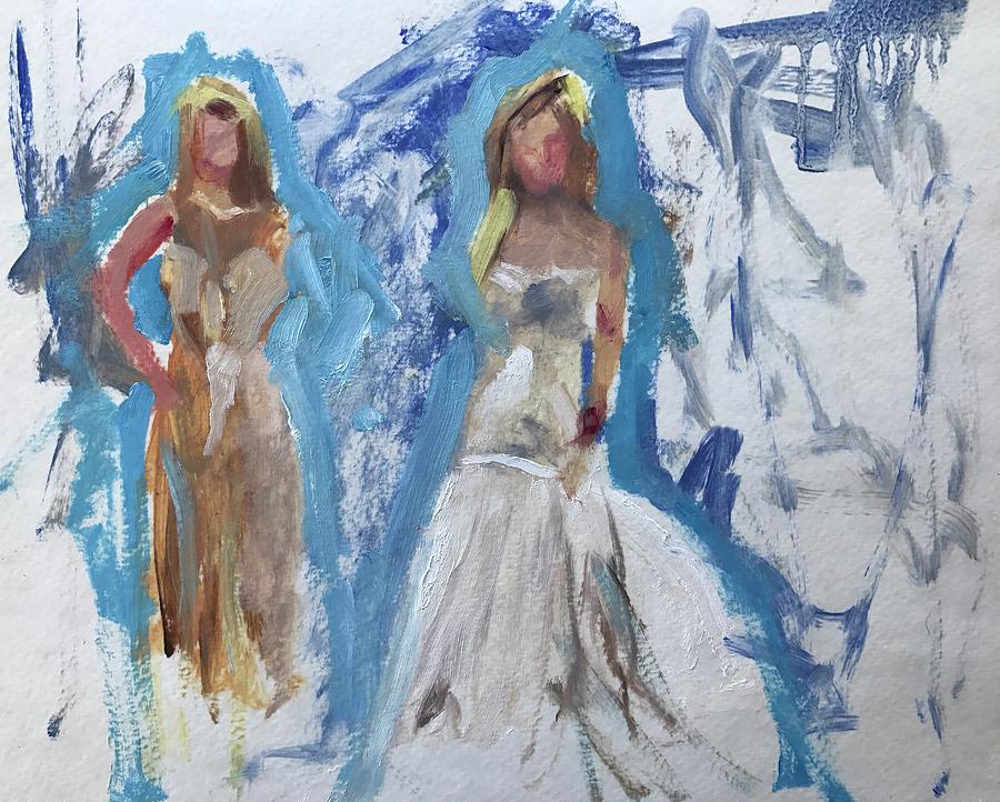 Trying on Dresses Painting by Carol Berning