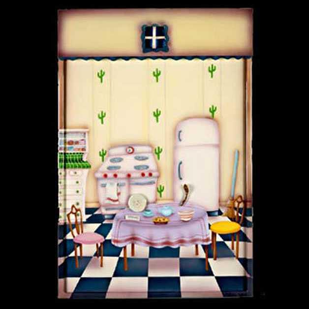 Kitchen Painting - Tryptich The Dish ran away with the Spoon Number Two by Valerie Walsh Kitchen Painting - Tryptich The Dish ran away with the Spoon Number Two by Valerie Walsh