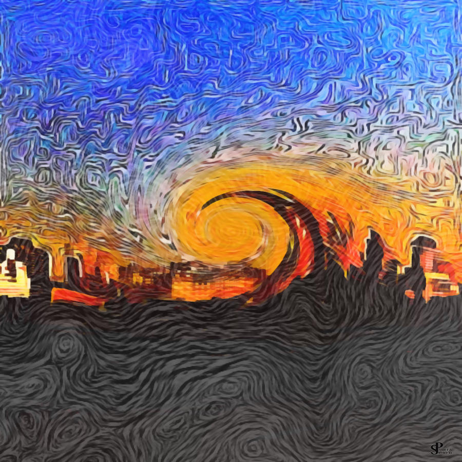 Sunset Digital Art - Tsunami of Passion by Pamela Storch