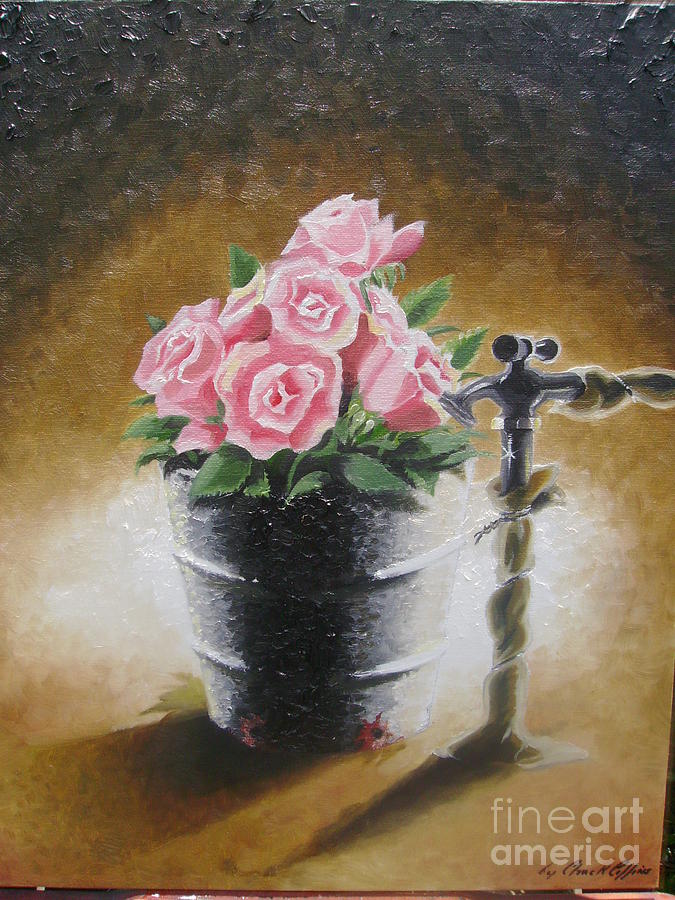 Tub Of Roses Painting