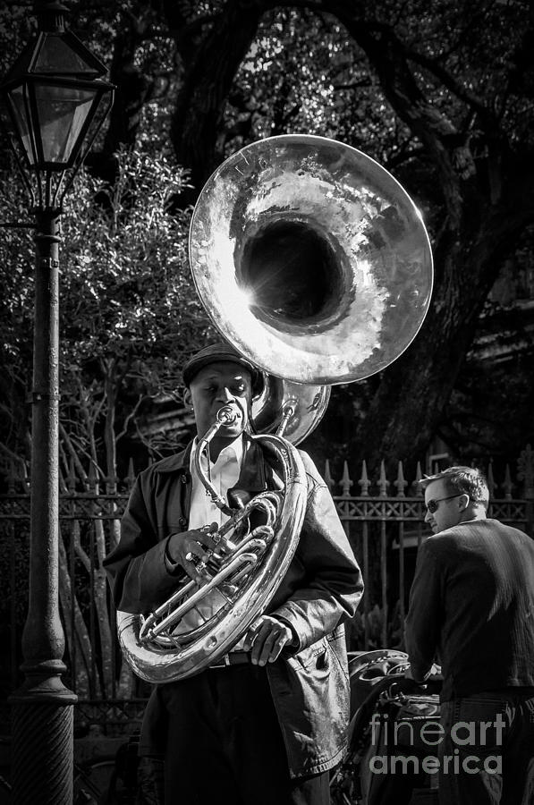 Tuba Player In French Quarter Nola Photograph