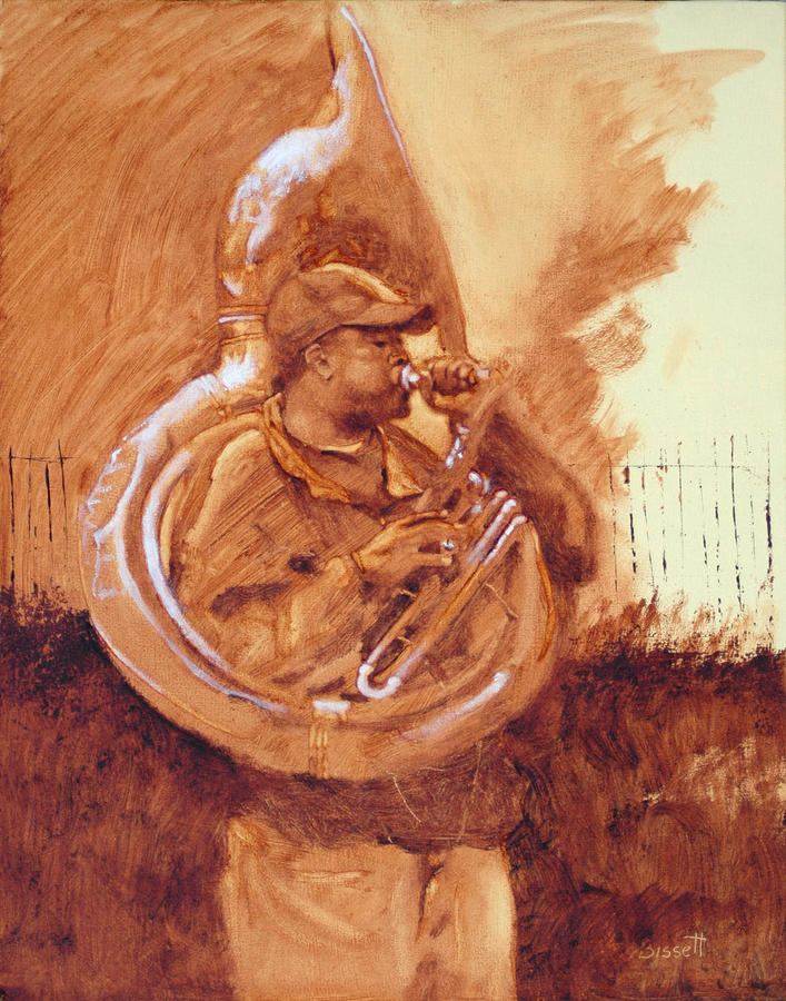 Tuba Player Painting by Robert Bissett