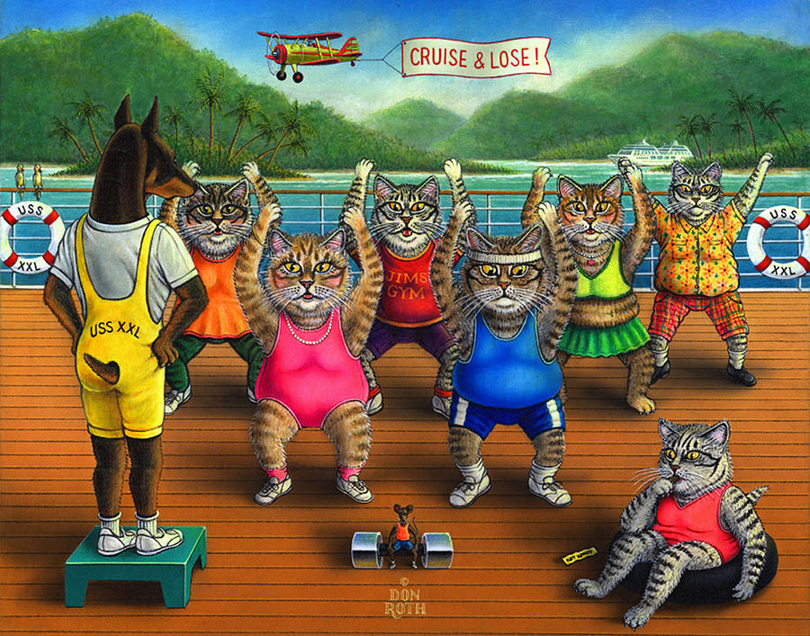 Cat Painting - Tubby Tabbys by Don Roth