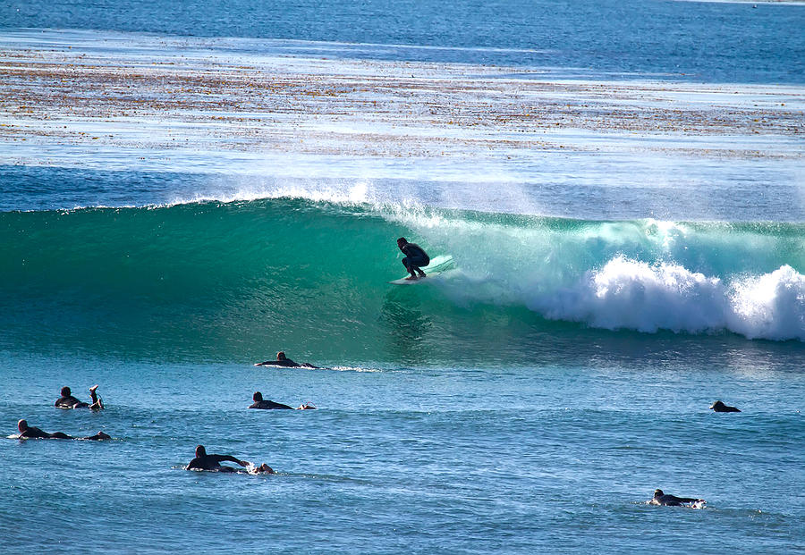 Tube riding at Swamis, CA Photograph by Waterdancer 
