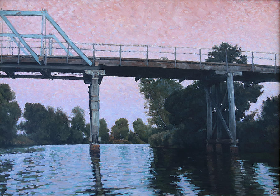 Tucabia Bruckner Bridge Over The Coldstream River, Evening Nsw Drawing