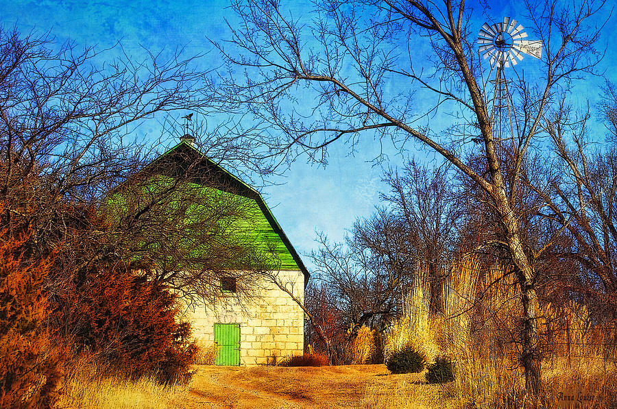 Tucked Away Green Barn Photograph by Anna Louise