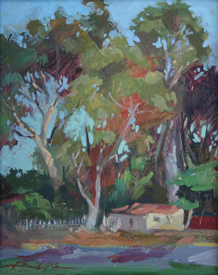Plein Air Painting Painting - Tucked Away Catalina Island - Plein Air by Betty Jean Billups Plein Air Painting Painting - Tucked Away Catalina Island - Plein Air by Betty Jean Billups