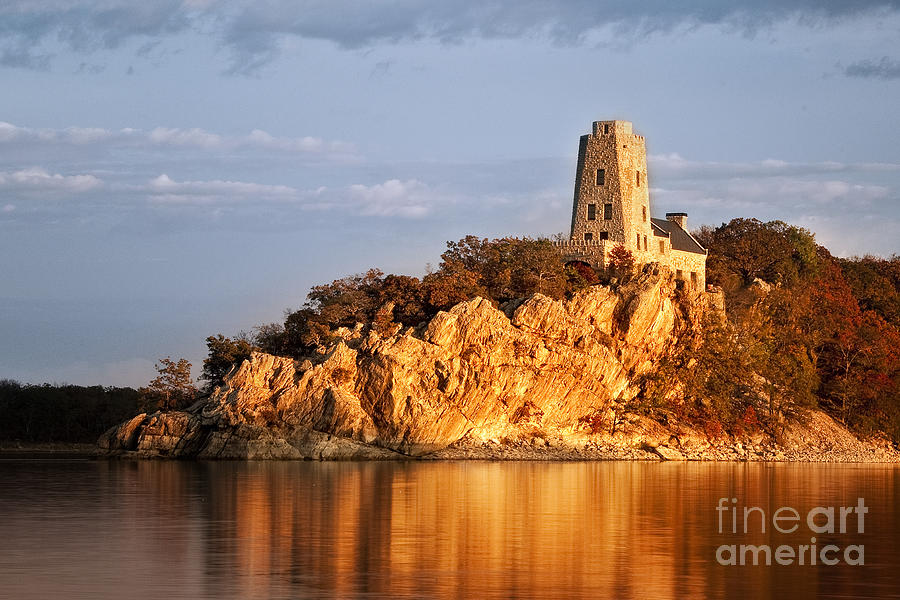Castle Photograph - Tuckers Tower Sunset Glow by Tamyra Ayles