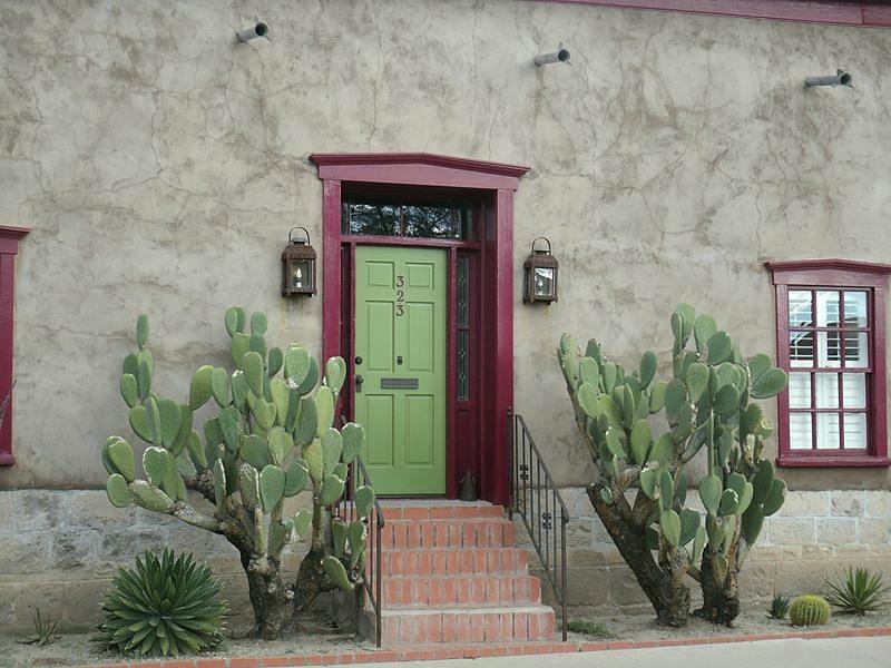Tucson Green Door With Cactus Photograph