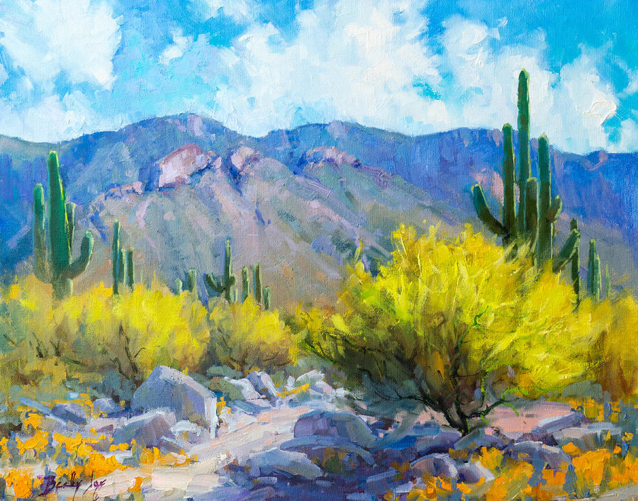 Tucson Mountains Painting by Becky Joy